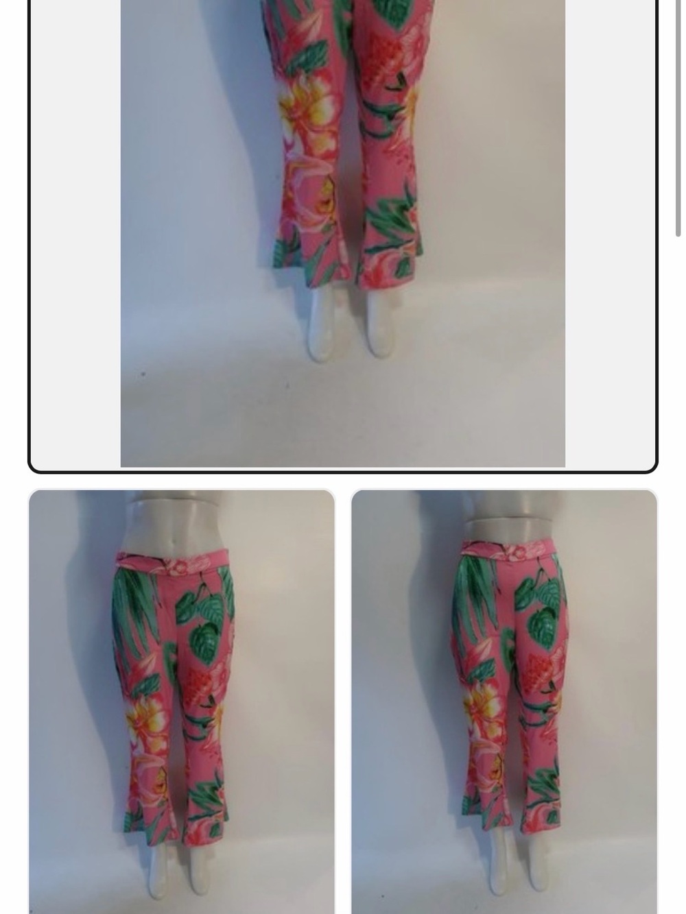 Rococo Sand Pink Tropical Floral Cropped Pants